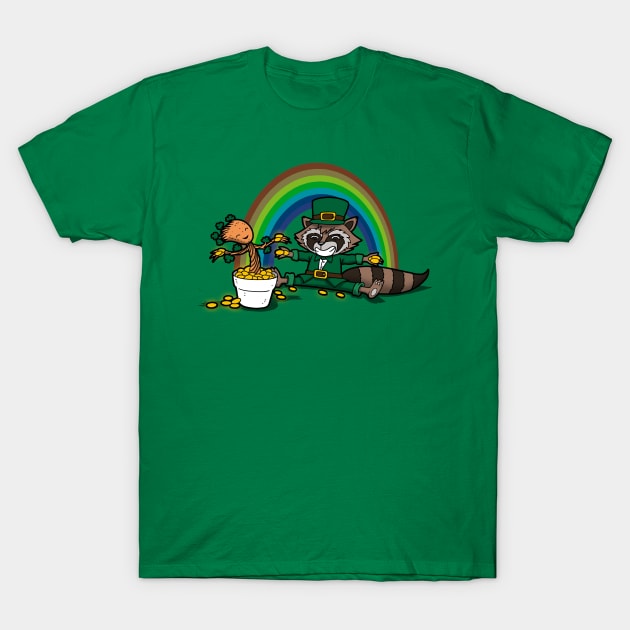 Saint Patrick's Day Superhero Dynamic Duo Leprechaun T-Shirt by BoggsNicolas